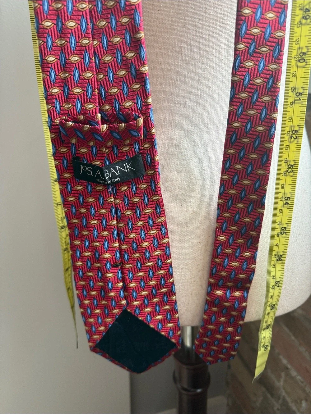 Jos. A. Bank Red Geometric Pattern Men’s Tie
